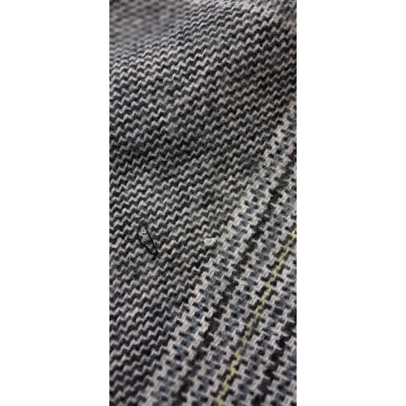 Gray Plaid Acrylic Scarf Yellow Stripe Soft Blanket Wrap Shawl Fringe 52 x 54 - Picture 12 of 15